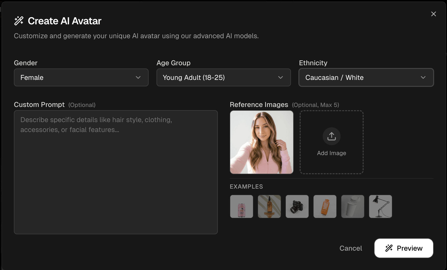 Liminal AI upload a selfie