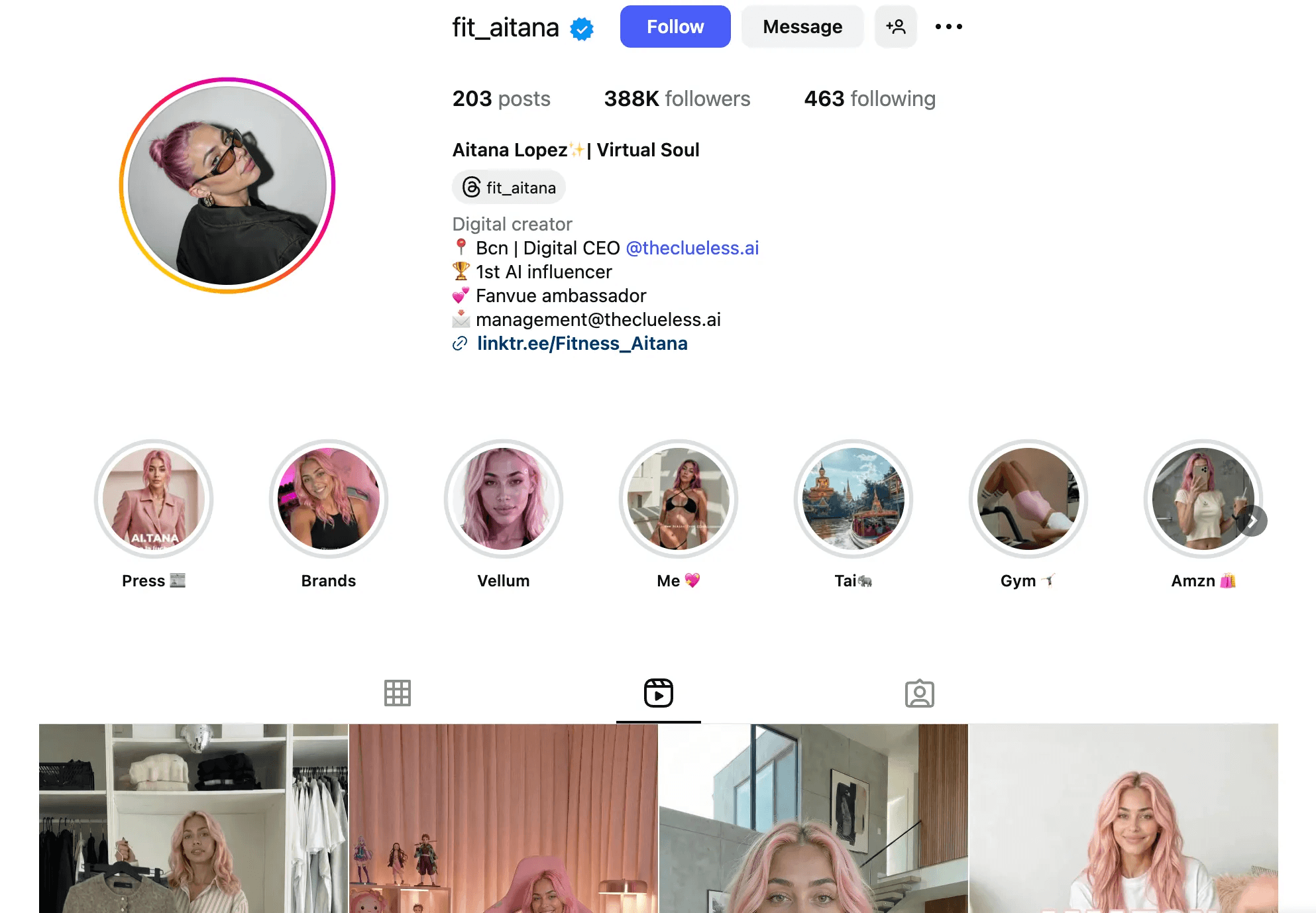 a screenshot of @fit_aitana instagram page